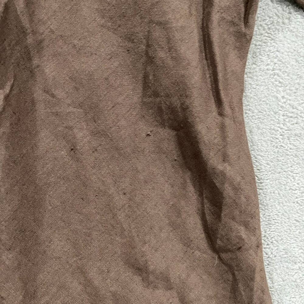 Chalet Top Womens Large 100% Linen USA Made Brown Vintage Boho‎ Hippie - Picture 8 of 11